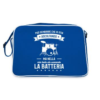 Ma Nella Mia Testa Sto Suorando La Batteria - Retro Bag - blue/white - Back