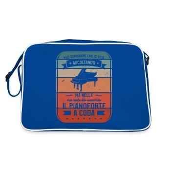 Ma Nella Mia Testa Sto Suorando Il Pianoforte A - Retro Bag - blue/white - Back