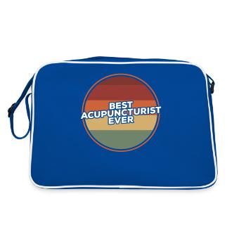 Vintage Bester Akupunkteur aller Zeiten Akupunktur - Retro Tasche - Blau/Weiß - Hinten