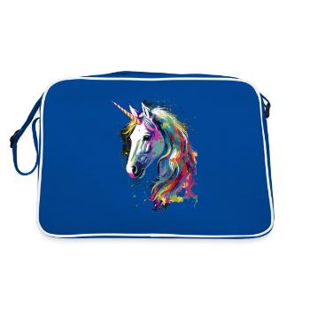 Abstract colored unicorn - Retro Bag - blue/white - Back