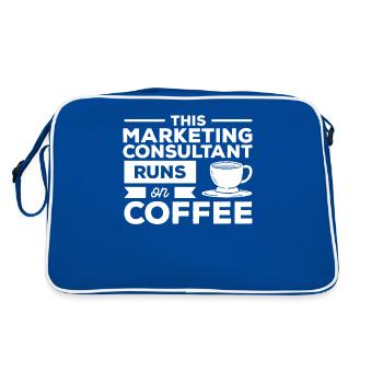 This Marketing Consultant Runs On Coffee - Retro Bag - blue/white - Back