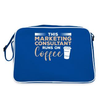 This Marketing Consultant Runs On Coffee - Retro Bag - blue/white - Back