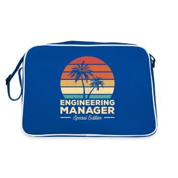 Vintage Engineering Manager - Retro Tasche - Blau/Weiß - Hinten