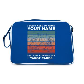 Je vais juste consulter ma lecture de carte de tarot - Sac Retro - bleu/blanc - Dos