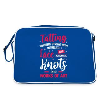 Tatting Turning String Into Intricate Lace And - Retro Bag - blue/white - Back