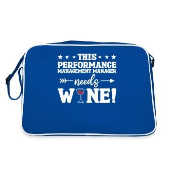 This Performance Management Manager Needs Wine - Retro Bag - blue/white - Back