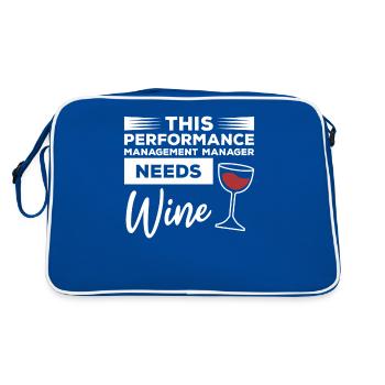 This Performance Management Manager Needs Wine - Retro Bag - blue/white - Back