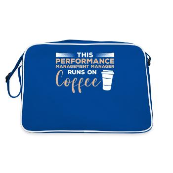 This Performance Management Manager Runs On Coffee - Retro Bag - blue/white - Back