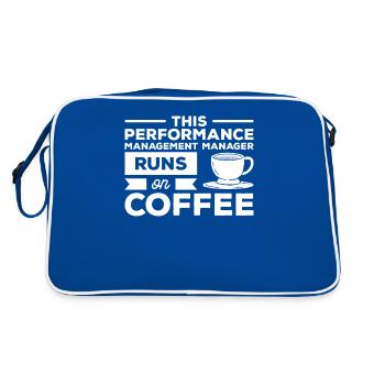 This Performance Management Manager Runs On Coffee - Retro Bag - blue/white - Back