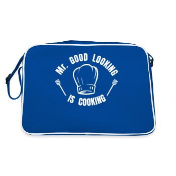 Mr. good look is cooking - Koch kochen Küche - Sac Retro - bleu/blanc - Dos