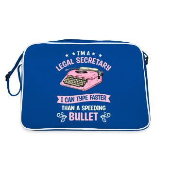Je suis un secrétaire juridique Je peux taper plus vite qu’un - Sac Retro - bleu/blanc - Dos