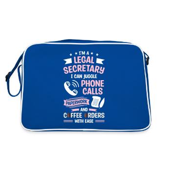 Je suis un secrétaire juridique Je peux jongler avec les appels téléphoniques - Sac Retro - bleu/blanc - Dos
