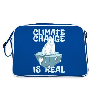 LE CHANGEMENT CLIMATIQUE EST RÉEL - Changement climatique Protection du climat - Sac Retro - bleu/blanc - Dos
