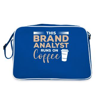This Brand Analyst Runs On Coffee - Retro Bag - blue/white - Back