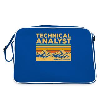 Dieser technische Analyst braucht Wein - Retro Tasche - Blau/Weiß - Hinten