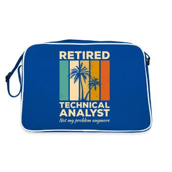Dieser technische Analyst braucht Wein - Retro Tasche - Blau/Weiß - Hinten