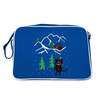 Hiver Montagne Forêt Troll Randonnée Chalet D’hiver - Sac Retro - bleu/blanc - Dos