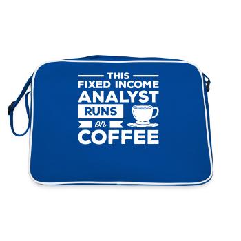 This Fixed Income Analyst Runs On Coffee - Retro Bag - blue/white - Back