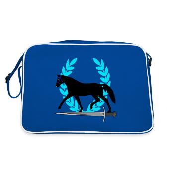 Cheval épée Couronne de laurier idée cadeau héros - Sac Retro - bleu/blanc - Dos