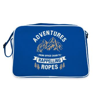 Adventures From Office Chair To Rappelling Ropes - Retro Bag - blue/white - Back