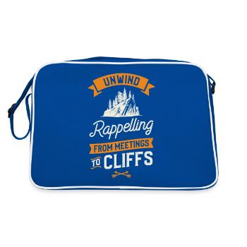 Entspannen Sie sich beim Abseilen von Meetings zu Klippen - Retro Tasche - Blau/Weiß - Hinten