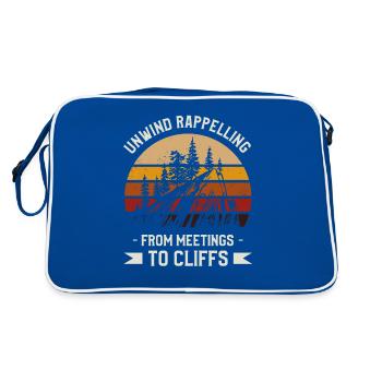 Unwind Rappelling From Meetings To Cliffs - Retro Bag - blue/white - Back