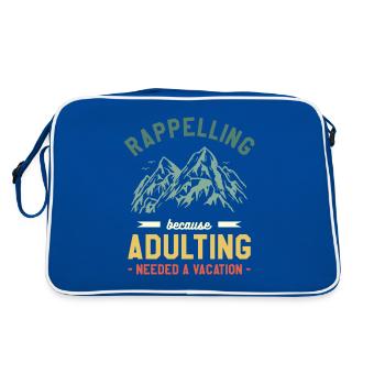 Rappelling Because Adulting Needed A Vacation - Retro Bag - blue/white - Back