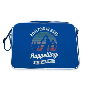 Adulting Is Hard Rappelling Is Rewarding - Retro Bag - blue/white - Back