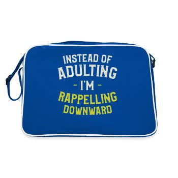 Instead Of Adulting I'm Rappelling Downward - Retro Bag - blue/white - Back