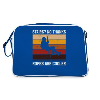 Stairs No Thanks Ropes Are Cooler Rappelling - Retro Bag - blue/white - Back