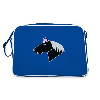 Horse Pony Horses Kids Horse Head Child Baby Ross - Retro Bag - blue/white - Back