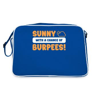 Sonnig mit einer Chance auf Burpees-Workout - Retro Tasche - Blau/Weiß - Hinten