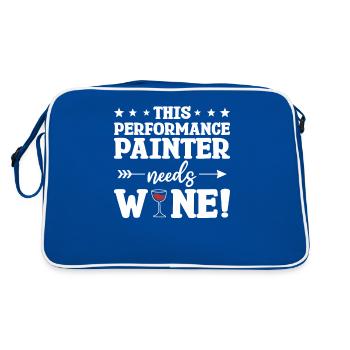 This Performance Painter Needs wine - Retro Bag - blue/white - Back