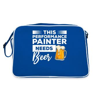 This Performance Painter Needs Beer - Retro Bag - blue/white - Back