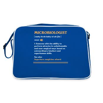 Microbiologist Definition Science Microbiology - Retro Bag - blue/white - Back