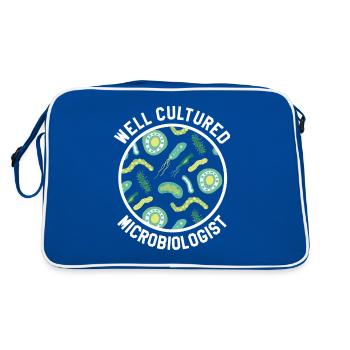 Well Cultured Microbiologist Science Microbiology - Retro Bag - blue/white - Back