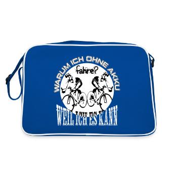Pourquoi je conduis sans batterie parce que je sais - Sac Retro - bleu/blanc - Dos
