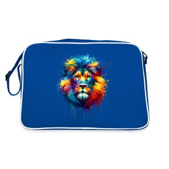 Splash Art Lions Wildlife Safari Zoo Lion d’Afrique - Sac Retro - bleu/blanc - Dos