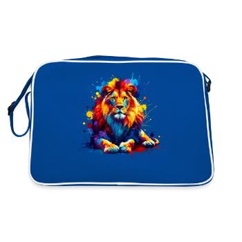 Splash Art Lions Wildlife Safari Zoo Lion d’Afrique - Sac Retro - bleu/blanc - Dos