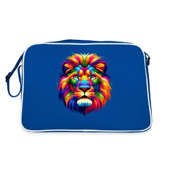 Pop Art Lions Wildlife Safari Zoo Lion d’Afrique - Sac Retro - bleu/blanc - Dos