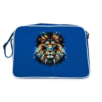 Polygon Art Lions Wildlife Safari Zoo Lion d’Afrique - Sac Retro - bleu/blanc - Dos