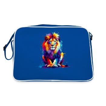 Splash Art Lions Wildlife Safari Zoo Lion d’Afrique - Sac Retro - bleu/blanc - Dos