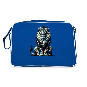 Polygon Art Lions Wildlife Safari Zoo Lion d’Afrique - Sac Retro - bleu/blanc - Dos