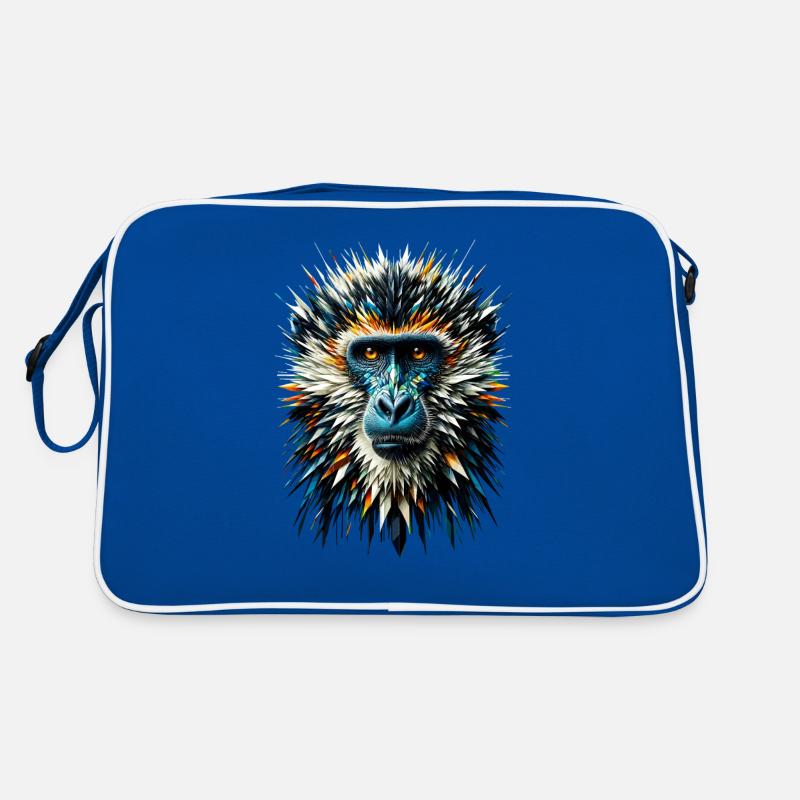 Polygon Art Monkey Lover Ape Chimpanzee Monkeys Retro Bag