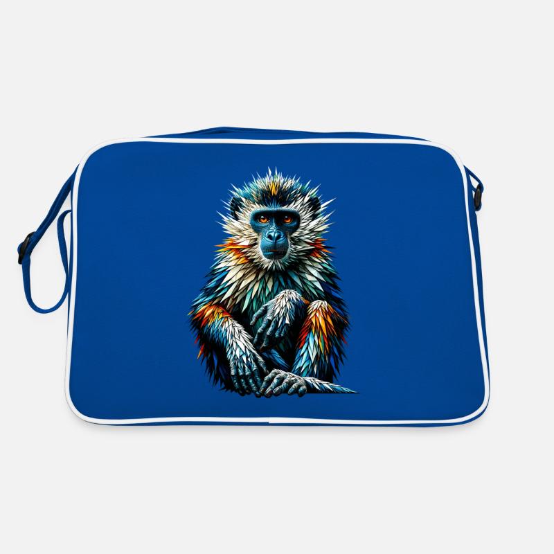 Polygone Art singe amant singe singes chimpanzés singes Sac Retro