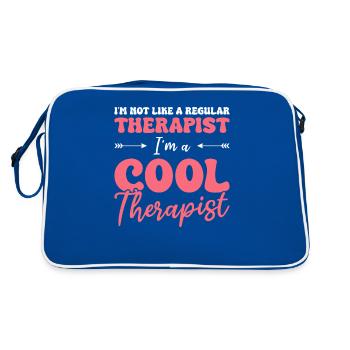 Ich bin nicht wie ein normaler Therapeut, ich bin ein Cooler - Retro Tasche - Blau/Weiß - Hinten