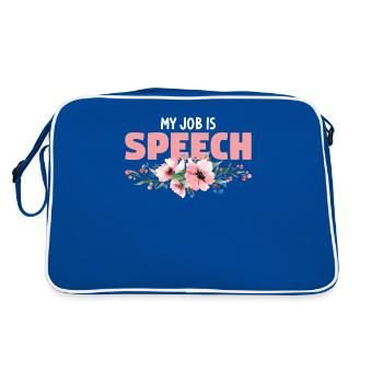 Mein Job ist Logopäde SLP - Retro Tasche - Blau/Weiß - Hinten