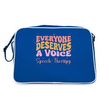 Jeder verdient ein Voice Speech Therapy SLP - Retro Tasche - Blau/Weiß - Hinten
