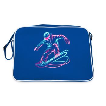 Snowboarding Snowboard Snowboarder - Retro Bag - blue/white - Back