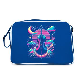 Violin Violinist Fiddle Violinists - Retro Bag - blue/white - Back